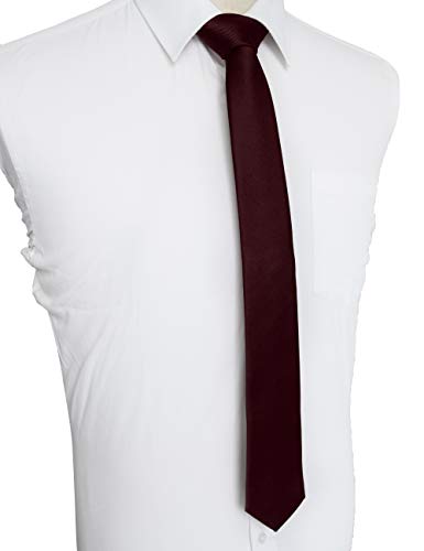 Image of JEMYGINS 2.4 inch Solid Color Skinny Tie Slim Necktie for Men