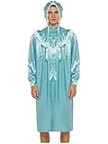 Kvysinly Herren Sissy Kleid Satin Nachtkleid Schlafanzug Dienstmädchen Kleider Crossdresser Sissy Kleidung Viktorianische Nachthemd Blau XXL