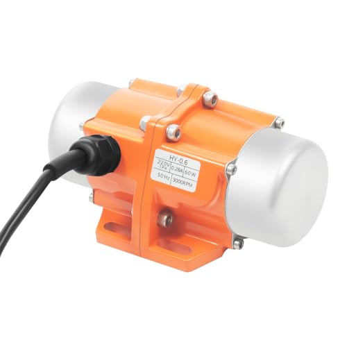 Image of 60W Vibration Motor, 220V Single Phase, 3000RPM, IP65 Waterproof, 38kg Vibrating Force, Aluminum Alloy Concrete Vibrator for Vibrating Screen Table and Sand Screener