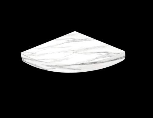 Optimal Products WHITE MARBLE GLOSS FLOATING SHELF SHELVES DISPLAY UNIT WALL MOUNTED BOOKCASE (CORNER SHELF)