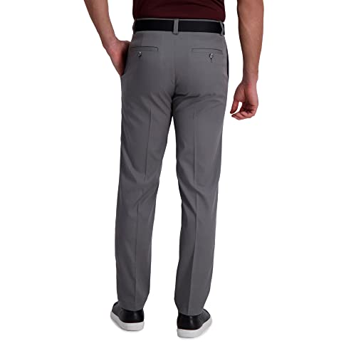 Haggar Men's Cool Right Performance Flex Straight Fit Flat Front Pant, Heather Grey, 38 Wx 32 L #TOP2