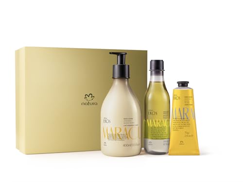 natura – Passion Fruit Anti-Stress Holiday Gift Set – Maracujá Body Lotion, Shower Oil & Hand Cream – Hydrating & Soothing Skincare Gift – Vegan, Natural & Sustainable Brazilian Beauty – 3-Piece Set