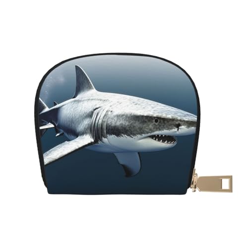 3d Shark Fish Credit Card Holder Wallet, Leather Zipper Card Wallet For Women Ladies Rfid Blocking Card Case Small Coin Purse Accordion Wallet Gift