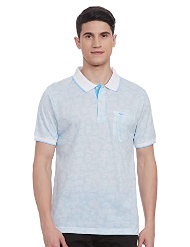 Image of Colorplus Men's Pure Cotton Print Pattern Tailored Fit Polo Neck Half Sleeve Casual T-Shirt