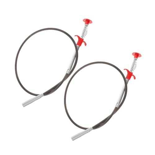 MUCKLILY 2pcs Sewer Sink Reacher Grabber Gutter Guard Drain Grabber Tool Drain Brush Pickup Tool Liquid Drain Dredging Stainless Steel