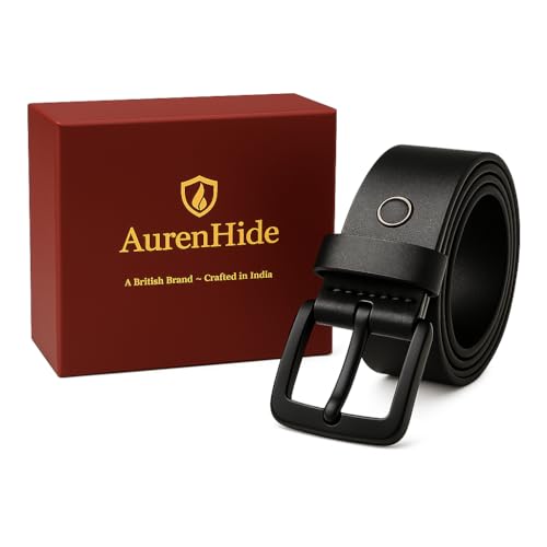 Image of Genuine Leather Belt for Men - A British Brand - Fits Waist 26 inch-46 inch - Formal /Casual belt - Black belt - 40MM Width - ZCB-201
