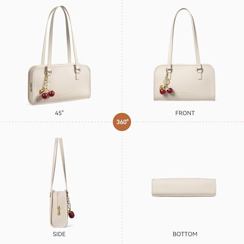 Image of BOSTANTEN Shoulder Bag with Cherry Charm Vegan Leather Purse for Women