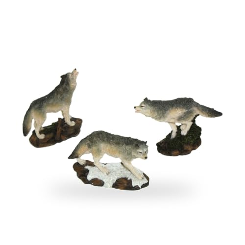 Figurines loup Cornelißen en polyrésine sculptée statuettes de collection détaillées - 2