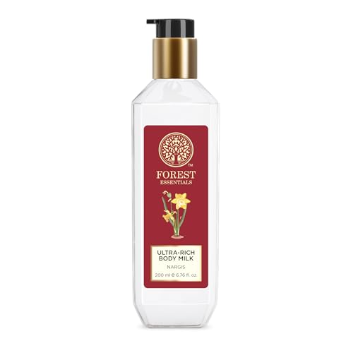 Image of Forest Essentials Ultra-Rich Body Milk Nargis | Ayurvedic Nourishing Body Lotion to Replenish Skin Moisture and Leave it Smooth & Scented