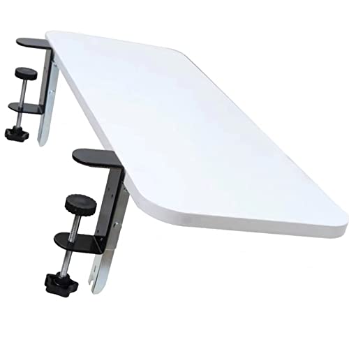 FYLDQAXU Punch Free Desk Extender,Keyboard Tray Under Desk,Ergonomic Keyboard Platform,Wood Platform for Keyboard and Mouse/Teak (White)