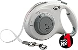 flexi® Select Gurt 7 m hellgrau, zwischen 0-7 m einstellbare Roll-Leine für...