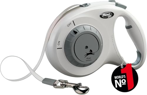 flexi® Select Belt - Guinzaglio regolabile per cani fino a 25 kg, 7 m, grigio chiaro, 0-7 m