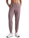 CRZ YOGA Women's Lightweight Workout Joggers 27.5' - Travel Casual Outdoor Running Athletic Track Hiking Pants with Pockets Antique Bark Small