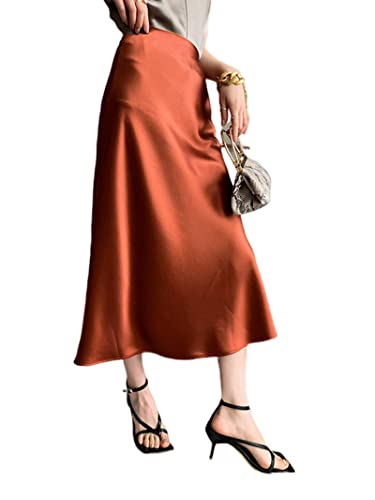 Jupe longue soie satin à taille haute élastique pour sublimer toutes les silhouettes