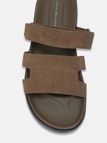 Image of Solid brown leather sandals