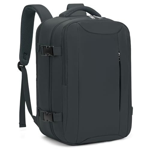 VMIKIV Mochila 40 x 30 x 20 para Ryanair Mochila de viaje avión equipaje de mano Easyjet 45 x 36 x 20 pequeño bolso de cabina mochilas mujer hombre para escuela trabajo, Negro , 40x30x15cm