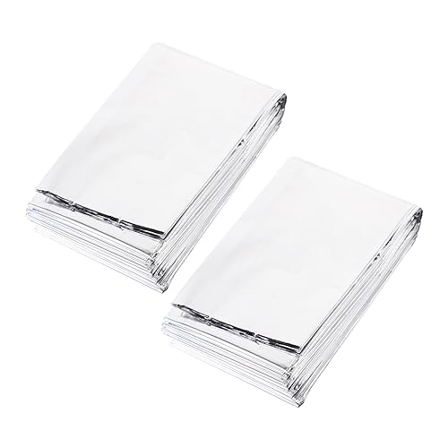 Gogogmee 2pcs Emergency Equipment Reflective Blanket Foldable Blanket Outdoor Survival Blanket Emergency Thermal Blanket Camping Blanket Reflective Tarp Water Proof Tarp Blanket for Tool