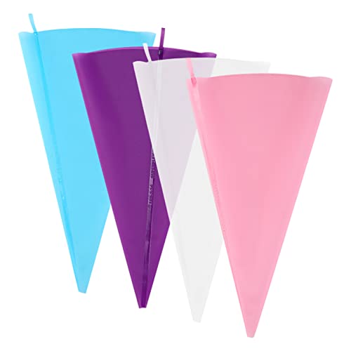 Dzmuero Spritzbeutel, Spritzbeutel Wiederverwendbar, 4 Stücke Profi Spritzbeutel Mittel Spritzbeutel für Dekorieren von Gebäck, Torten Geeignet, Keksen, Hausbacken Cover