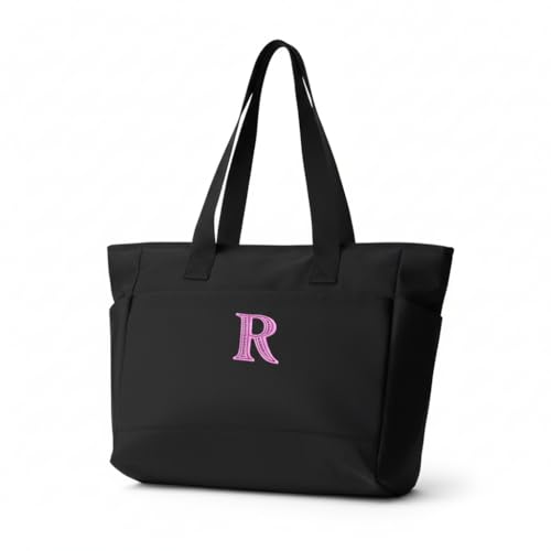 Cocholate - Bolso de Hombro Personalizado con Nombre o Iniciales Bordadas - Bolso Universitario Beatriz - Gran Capacidad 32L · Poliéster Reciclado e Impermeable (Negro) Cocholate - Bolso de Hombro Personalizado con Nombre o Iniciales Bordadas - Bolso Universitario Beatriz - Gran Capacidad 32L · Poliéster Reciclado e Impermeable (Negro)