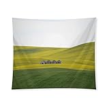 タペストリー フィールド ヒルズ 納屋 農地 牧草地 草 インテリア 多機能 おしゃれ 壁掛け お部屋 改造布 雰囲気転換 部屋 飾り用 (60X50 Inch） 150x100cm