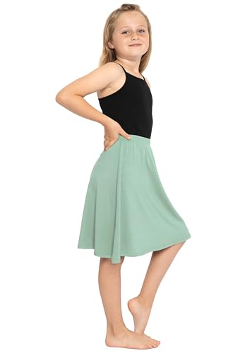Image of STRETCH IS COMFORT Girls Skirts Flowy A Line Knee Length and Ankle Length | Elastic Waist, Kids School Skirt, Girls Maxi Skirt, Black Skirt For Girls, Faldas Para Ninas, Girls Long Skirt, Long skirts