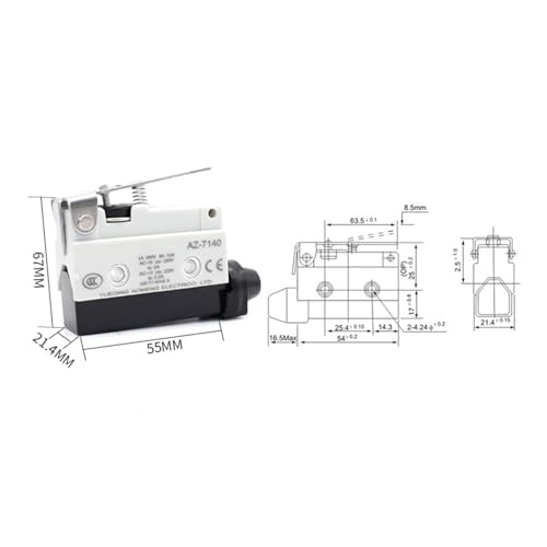 Interruptor de límite TZ-7141 con palanca de rodillo recto 10A 380V 3