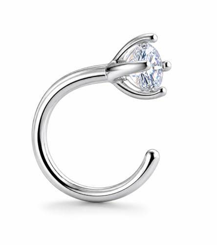 Image of Moissanite Stud Earrings for Men Women, 925 Sterling Silver 18K White Gold Plated, 1CT 6.5mm Round Cut, VVS1 D Color (0.6-2ct)