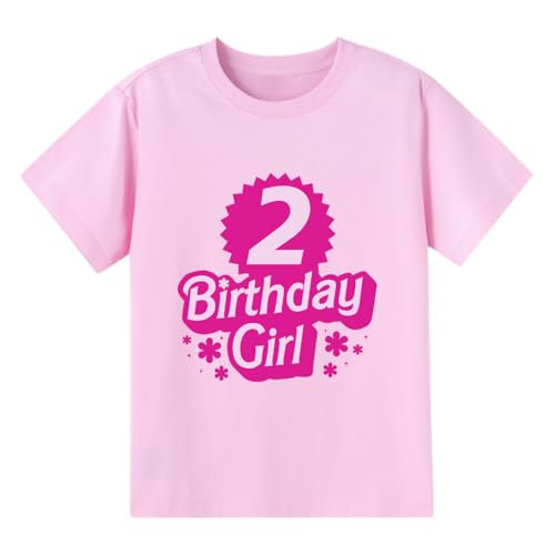 Image of Birthday Girl Shirt 2nd 3rd 4th 5th 6th Girls Happy Birthday Outfit Tshirts Girl Second B-Day Party Tee Tops Two