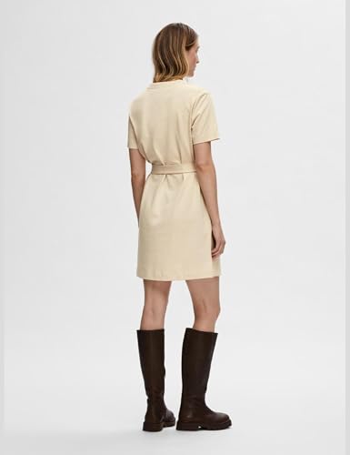 Robe courte type tee-shirt Selected Femme Slfessential Bouleau - 4