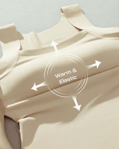 Image of CHICME Womens U Neck Shapewear Built-in Bra Tank High Strechy Sleeveless Slim Fit Tops Camisole Workout Tops