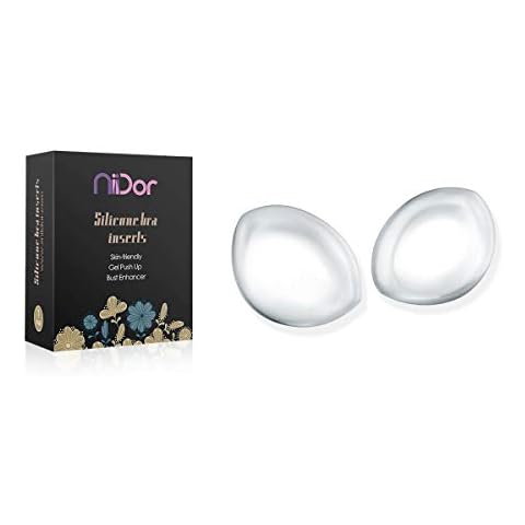 Niidor Silicone Bra Inserts, Clear V-Shaped Breast Enhancers Waterproof Bra Push Up Pads for Bikini Swimsuit-(Abalone Medium) Cover