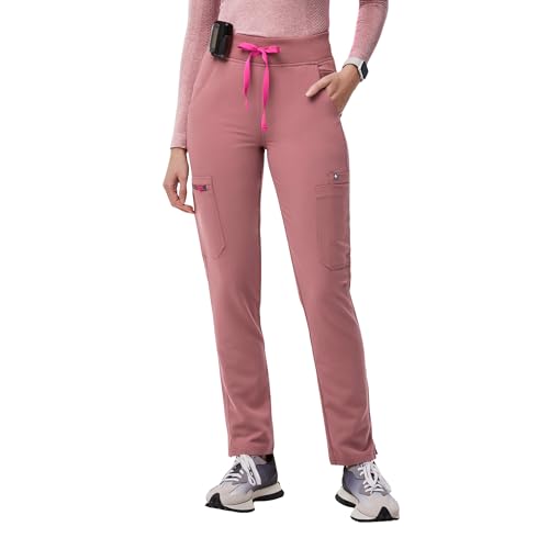 Image of FIGS YOLA High Waisted Skinny Scrub Pants for Women - 11 Pockets, 4-Way Stretch, Yoga Waistband