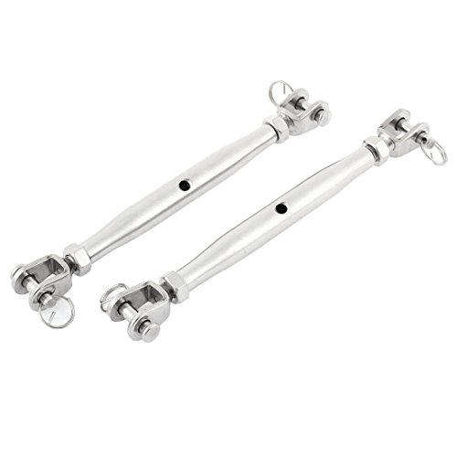 Aexit M8 Rigging Screw Turnbuckles Quijada Acero Inoxidable 2 piezas para Cable de Alambre miniatura 1