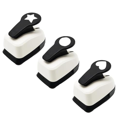 Feriany Papierstanzer Set Herz, Kreis, Stern