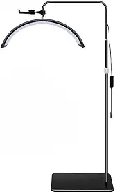 Ring Light Meia Lua, Luminaria Meia Lua Estetica Mesa 3 Tons Ajustavel Salao Beleza Limpeza de Pele(Preto)