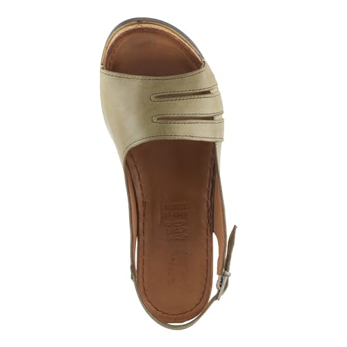 Spring Step Women's KELSY Leather Buckle Slingback Wedge Sandals - Premium Materials, Adjustable Fit, Made in Turkey4