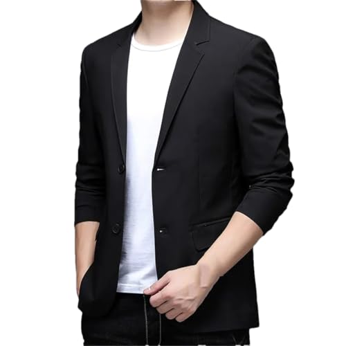 Dndrdhfb Men's Slim-Fit Single-Breasted Suit Jacket Solid Color Notch Collar Party Suit Jacket