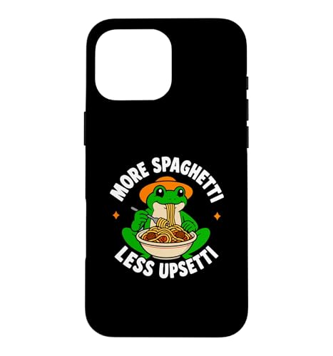 More Spaghetti Less Upsetti Frog �ʔ����L�b�Y�X�p�Q�b�e�B �X�}�z�P�[�X iPhone 16 Pro Max �p