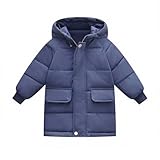 White Parka Puffer Jackets for Girls Boys:Fashion Lightweight Zipper Quilted Coat Outdoor Wear Winter Warm Outfits(Blue,9 Years)