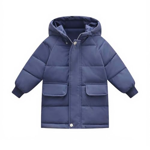 White Parka Puffer Jackets for Girls Boys:Fashion Lightweight Zipper Quilted Coat Outdoor Wear Winter Warm Outfits(Blue,9 Years)