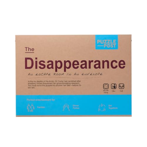 Escape Room in an Envelope | Arctic Adventure Mystery Puzzle Game | 18 Players | 6090 Mins | Family-Friendly | Eco-Friendly 100% Recyclable | Puzzle Post | The Disappearance