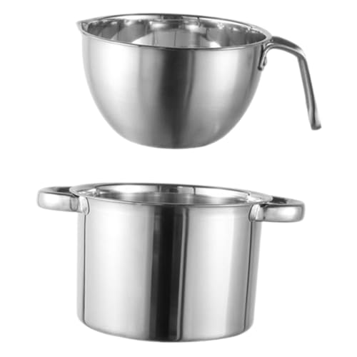 Hoement Olla para Chocolate Inoxidable Baño María Calentador de Utensilio de Cocina para Cocinar Olla para Calentar 1 Juego