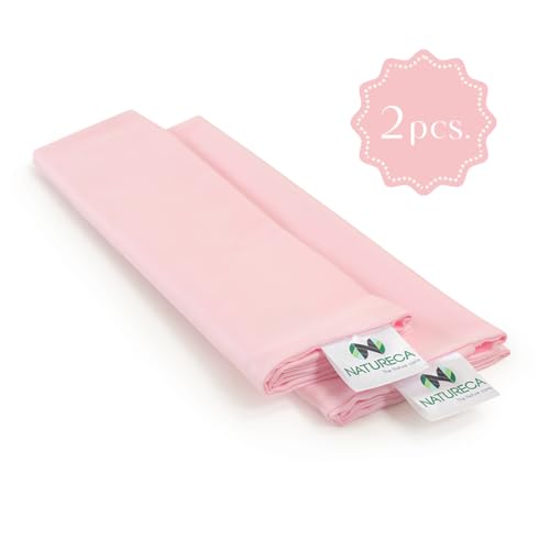NATURECA Set of 2 Cushion Covers for Toddler Pillows, 100% Cotton Satin, Children's Pillowcases - Image 2