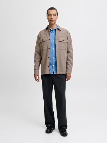 Overshirt JACK & JONES en maille solide manches longues style décontracté