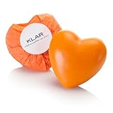 Klar Seifen Herzseife Orange 65g, Cosmos zertifiziert, palmölfrei, mit Orangenöl, geeignet für...