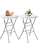IWDOO Round Folding Table 32 inch 2-Pack