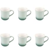 TUSIMI Porcelain Fluted Mugs - 13 Ounce for Coffee, Tea, Cocoa, Cold Assorted Colors Dishwasher a...