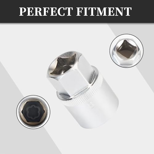 Image of BHB 32PCS Wheel Locking Nut Key Removal Tool Kit Wheel Anti-Theft Lock Lug Nut Screw Remover Set with Punch and 1 /2 Inch Driver Scoket Adaptor Compatible with Mercedes Benz