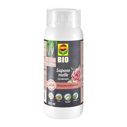 COMPO BIO Sapone Molle Concentrato, Potenziatore delle Difese delle Piante nei confronti di Insetti, Afidi, Acari e Cocciniglia, 100% Naturale, 500 ml