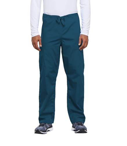 Cherokee Cargo Pant for Men and Women with 3 Pockets Adjustable Webbed Drawstring 4100, M, Caribbean Blues